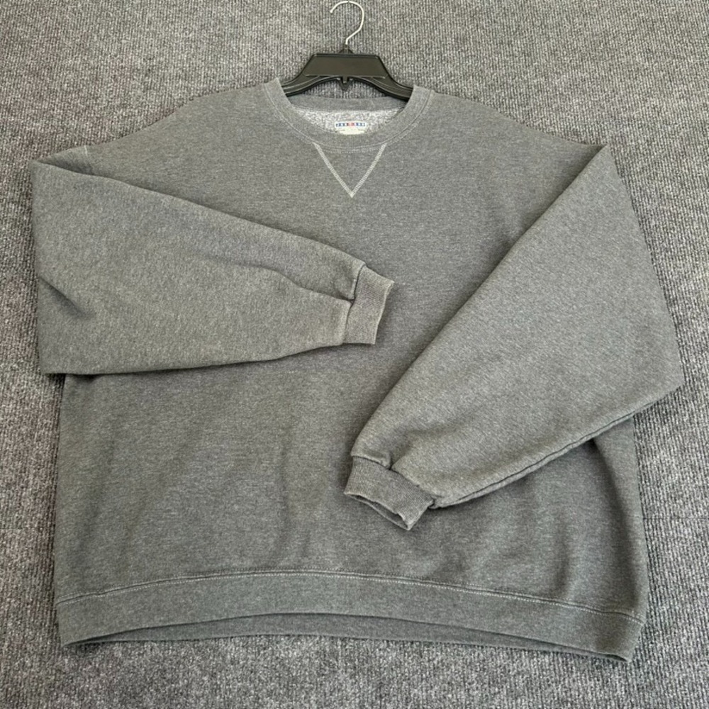 JERZEES‎ Men's Sweatshirt Pullover Fleece Gray XL Outdoors Hiking Cozy